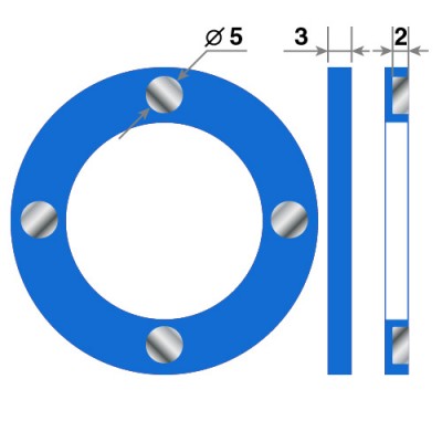 Календарные курсоры магнитные синие, круглые, 39мм; внутр - 25мм; ПВХ; 4 магнита, 50 шт